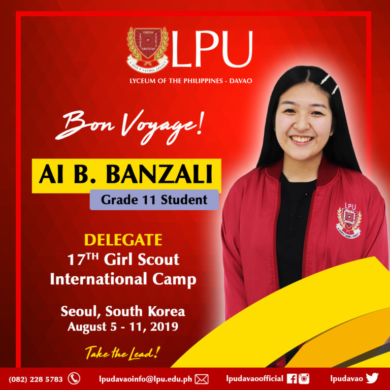 LPU Davao Grade 11 Student participates in International Camp