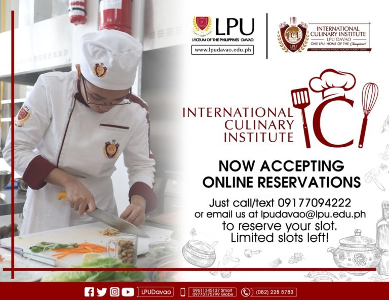 LPU Davao International Culinary Institute Online Reservation