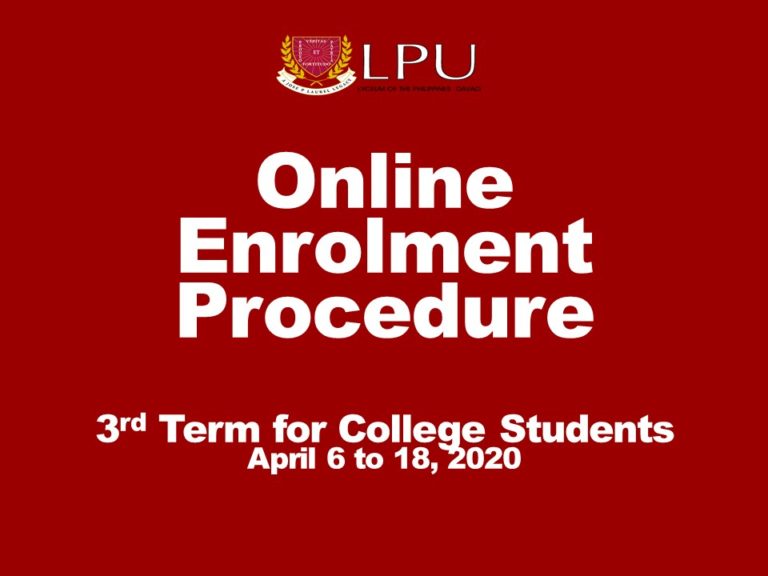 LPU Davao Online Enrolment Procedure - LPU Davao